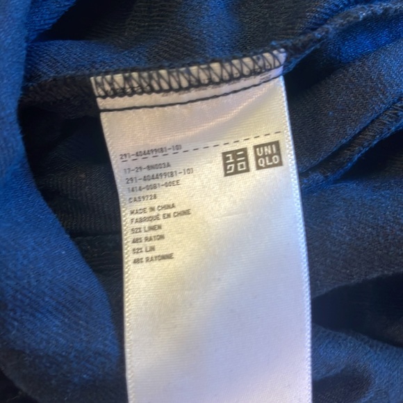 Uniqlo Linen Blend Jumpsuit Navy sz small - Picture 4 of 6